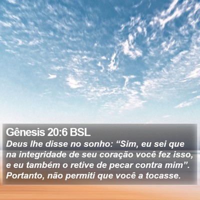 Gênesis 20:6 BSL Bible Verse Image