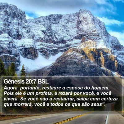 Gênesis 20:7 BSL Bible Verse Image