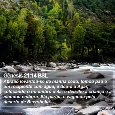 Gênesis 21:14 BSL Bible Verse Image