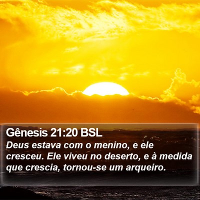 Gênesis 21:20 BSL Bible Verse Image
