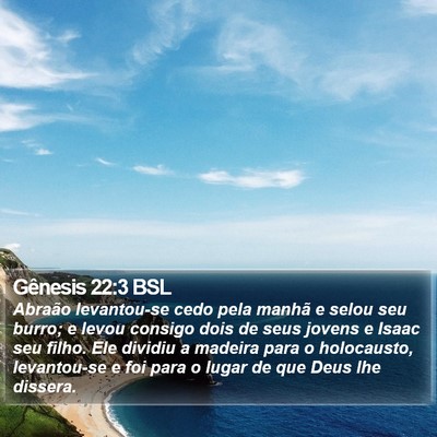 Gênesis 22:3 BSL Bible Verse Image