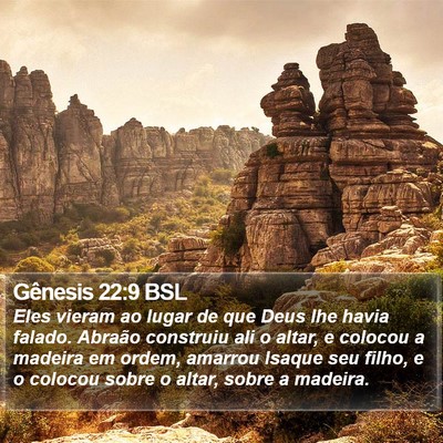Gênesis 22:9 BSL Bible Verse Image