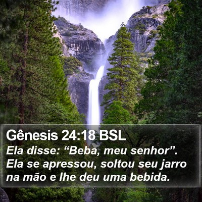 Gênesis 24:18 BSL Bible Verse Image