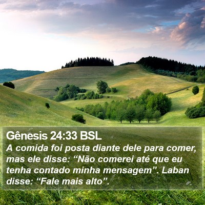 Gênesis 24:33 BSL Bible Verse Image