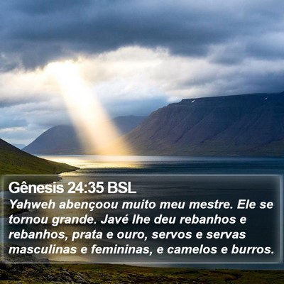 Gênesis 24:35 BSL Bible Verse Image