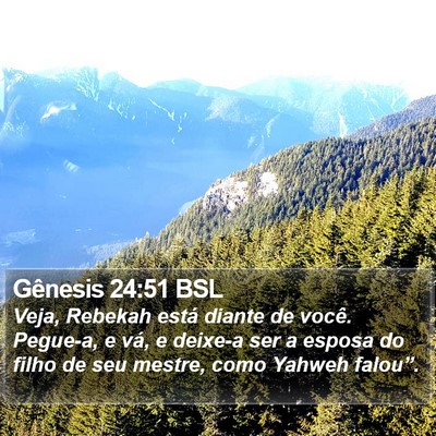 Gênesis 24:51 BSL Bible Verse Image