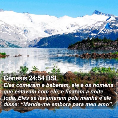 Gênesis 24:54 BSL Bible Verse Image
