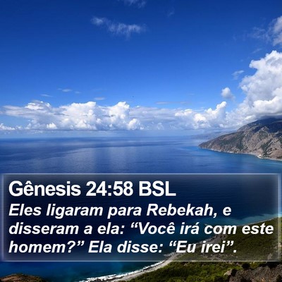 Gênesis 24:58 BSL Bible Verse Image