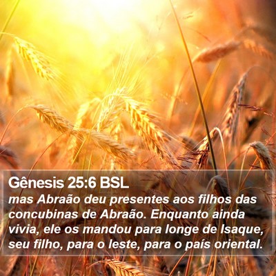 Gênesis 25:6 BSL Bible Verse Image