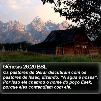 Gênesis 26:20 BSL Bible Verse Image