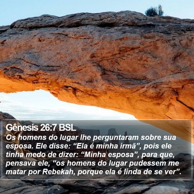 Gênesis 26:7 BSL Bible Verse Image