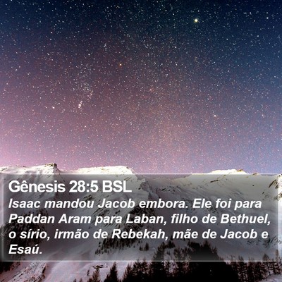 Gênesis 28:5 BSL Bible Verse Image