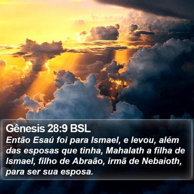 Gênesis 28:9 BSL Bible Verse Image