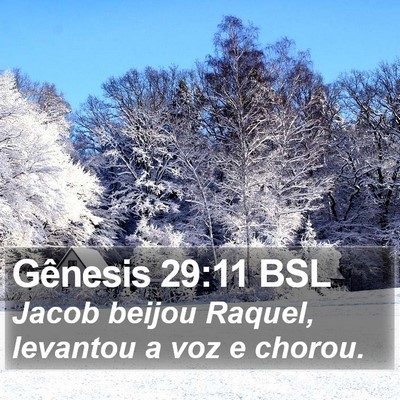 Gênesis 29:11 BSL Bible Verse Image