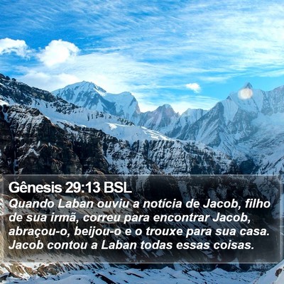 Gênesis 29:13 BSL Bible Verse Image