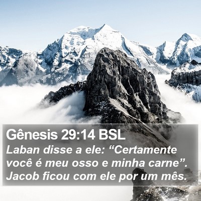 Gênesis 29:14 BSL Bible Verse Image