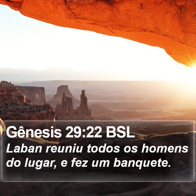 Gênesis 29:22 BSL Bible Verse Image