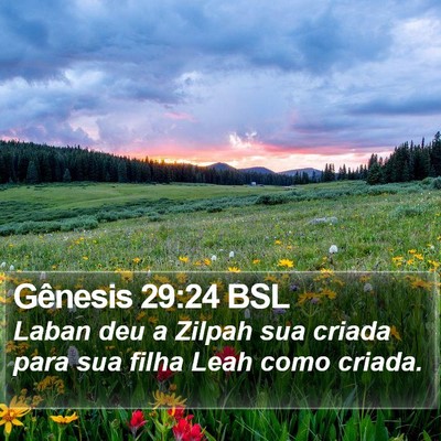Gênesis 29:24 BSL Bible Verse Image