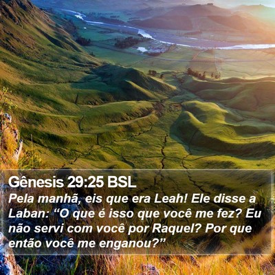 Gênesis 29:25 BSL Bible Verse Image