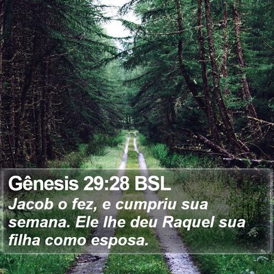 Gênesis 29:28 BSL Bible Verse Image