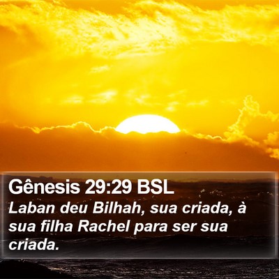Gênesis 29:29 BSL Bible Verse Image