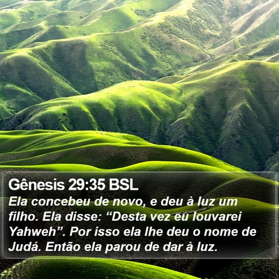 Gênesis 29:35 BSL Bible Verse Image