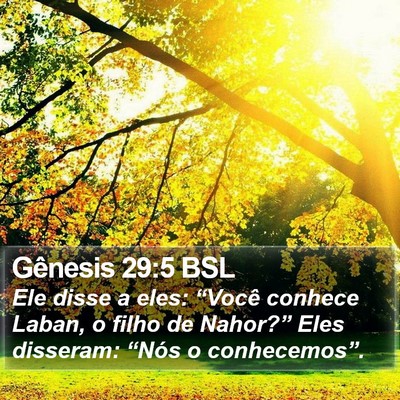 Gênesis 29:5 BSL Bible Verse Image