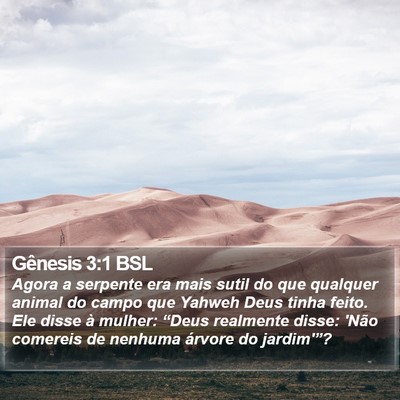 Gênesis 3:1 BSL Bible Verse Image