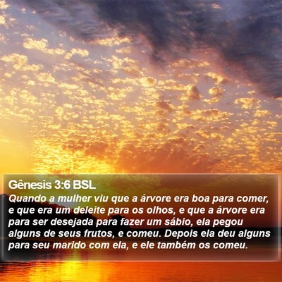 Gênesis 3:6 BSL Bible Verse Image