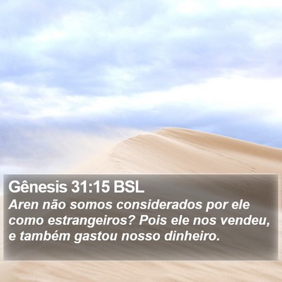 Gênesis 31:15 BSL Bible Verse Image