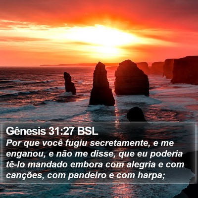 Gênesis 31:27 BSL Bible Verse Image