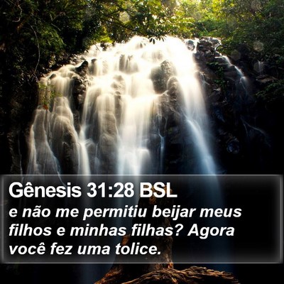Gênesis 31:28 BSL Bible Verse Image