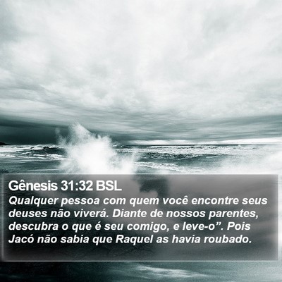 Gênesis 31:32 BSL Bible Verse Image