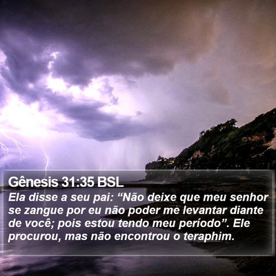 Gênesis 31:35 BSL Bible Verse Image