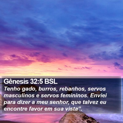 Gênesis 32:5 BSL Bible Verse Image
