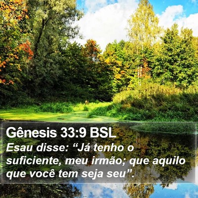 Gênesis 33:9 BSL Bible Verse Image
