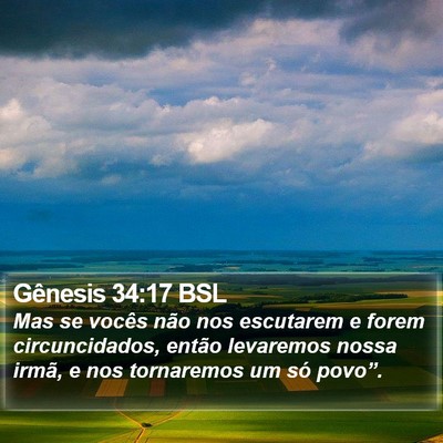 Gênesis 34:17 BSL Bible Verse Image