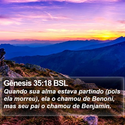 Gênesis 35:18 BSL Bible Verse Image
