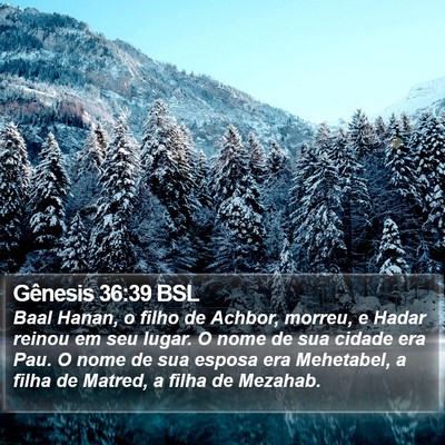 Gênesis 36:39 BSL Bible Verse Image