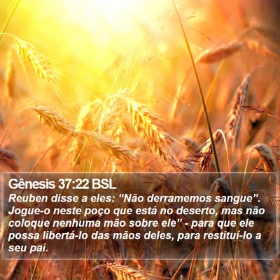 Gênesis 37:22 BSL Bible Verse Image