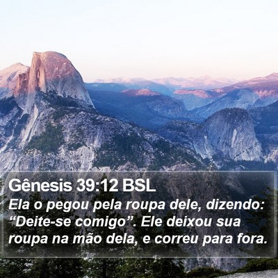 Gênesis 39:12 BSL Bible Verse Image
