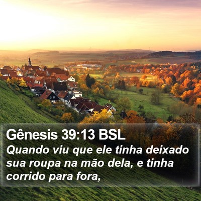 Gênesis 39:13 BSL Bible Verse Image