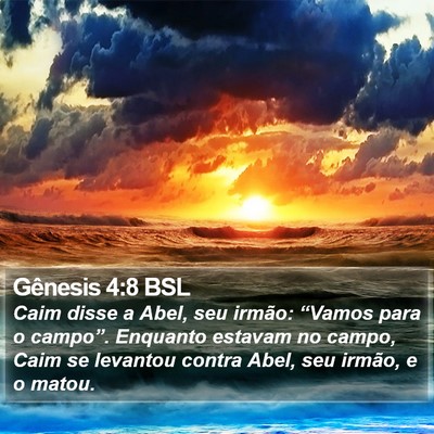 Gênesis 4:8 BSL Bible Verse Image