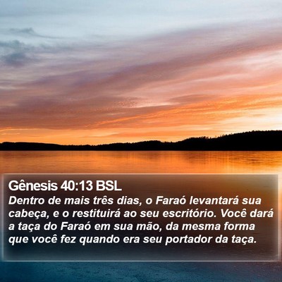 Gênesis 40:13 BSL Bible Verse Image