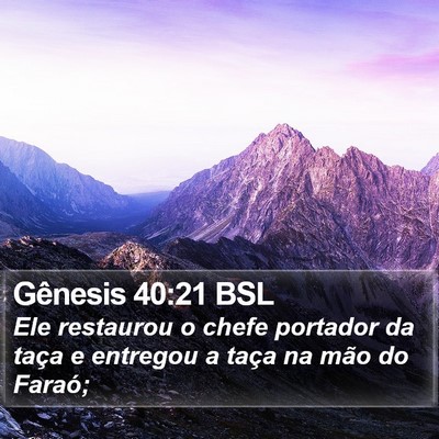 Gênesis 40:21 BSL Bible Verse Image