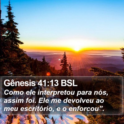 Gênesis 41:13 BSL Bible Verse Image