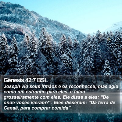 Gênesis 42:7 BSL Bible Verse Image