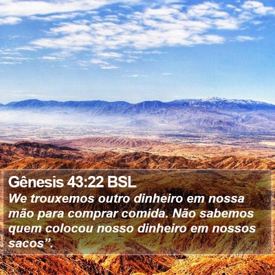 Gênesis 43:22 BSL Bible Verse Image
