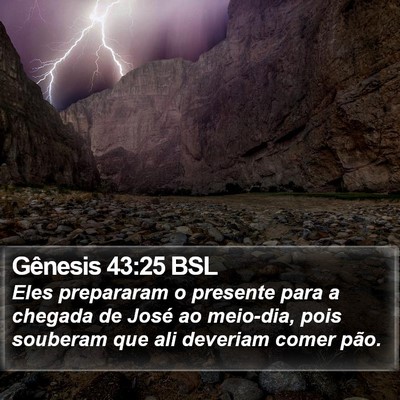 Gênesis 43:25 BSL Bible Verse Image