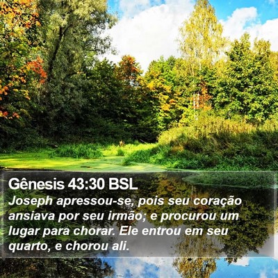 Gênesis 43:30 BSL Bible Verse Image